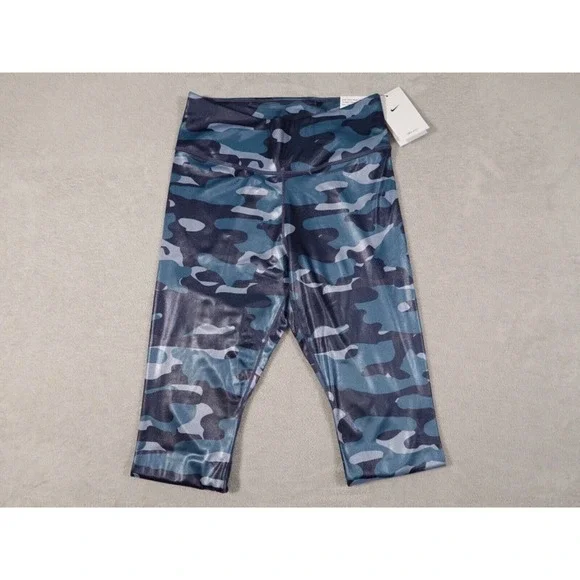 Nike Womens Blue Camo Dri-Fit Leggings Size M - Picture 4 of 15